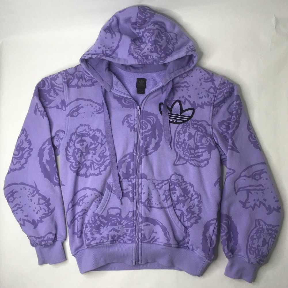 Adidas Small Hoodie Top Ten Low Animal Graphic Violet Full Zip Violet Purple R